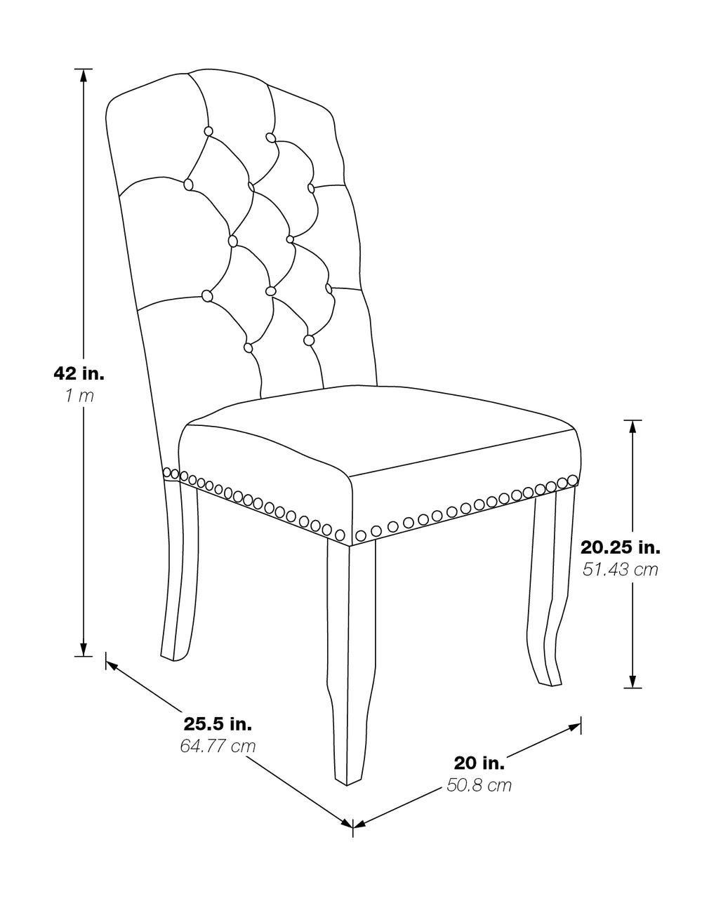 OSP Home Furnishings Jessica Tufted Dining Chair Charcoal