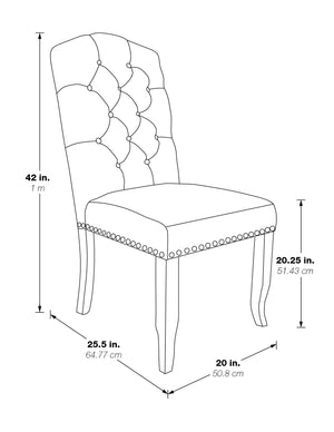 OSP Home Furnishings Jessica Tufted Dining Chair Navy