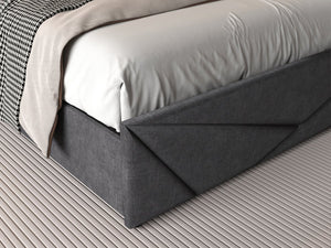 English Elm LED Queen Bed Frame with Storage Headboard, USB Charging, 16 RGB LEDs, 4 Drawers, Stable Design W2129P262891