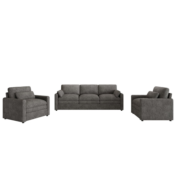 English Elm Cozy Oversized Upholstered Sofa Set - Plush Comfort With Double Cushion Support For Modern Living Rooms N719S001921E