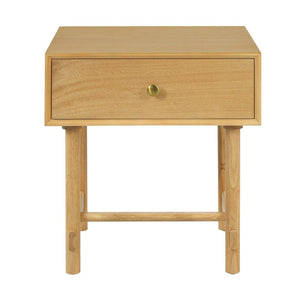 English Elm Charming Solid Wood Nightstand Brass Knob Drawer Scandinavian Minimalist Bedroom N758P386959N
