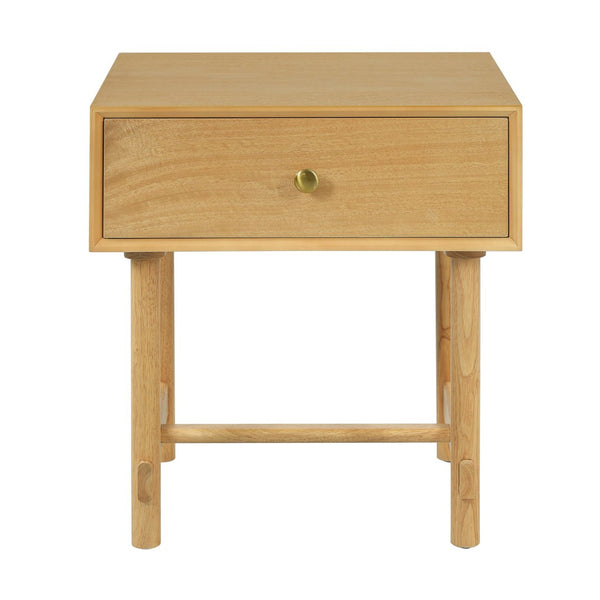 English Elm Charming Solid Wood Nightstand Brass Knob Drawer Scandinavian Minimalist Bedroom N758P386959N