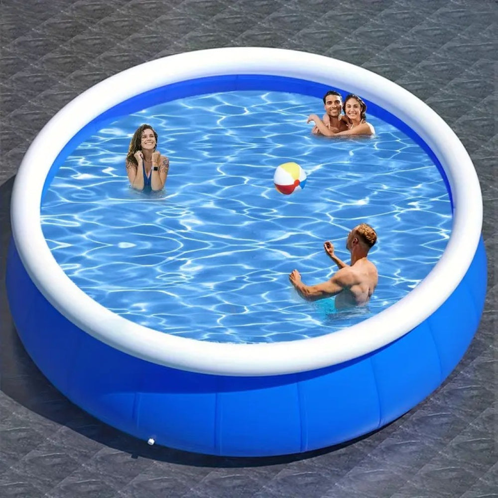 English Elm Inflatable Family Swimming Pool with Butterfly Print and Reinforced Pvc Mesh Walls W2710P336545