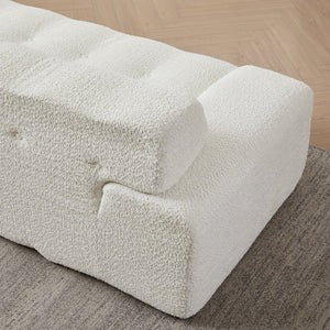 English Elm [video]87.4-inch Cloud Series Chenille Three-seater Sofa with Tufted Square Arms for Living Rooms White W3505P383948