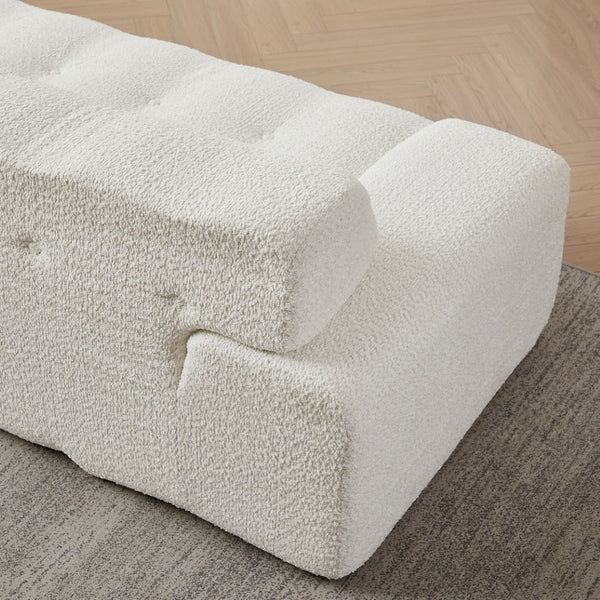 English Elm [video]87.4-inch Cloud Series Chenille Three-seater Sofa with Tufted Square Arms for Living Rooms White W3505P383948