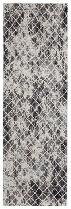 Feizy Rugs Kano Versatile Low Pile Area Rug – Distressed Geometric Design, Stain & Water Resistant For Any Space Ivory,Gray,Taupe Polypropylene,Polyester 8643873fsndivyi7a