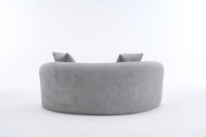 English Elm LY-042 Zen-Inspired S-Curved Dual-Depth Loveseat with Chenille Upholstery, Ready-to-Use Comfort Light Gray W2231P329726