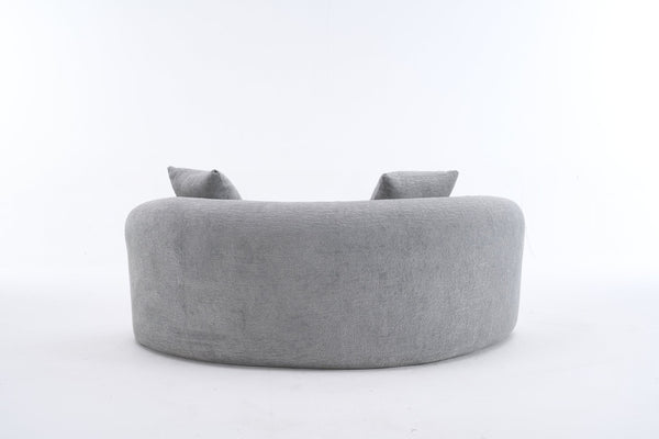 English Elm LY-042 Zen-Inspired S-Curved Dual-Depth Loveseat with Chenille Upholstery, Ready-to-Use Comfort Light Gray W2231P329726