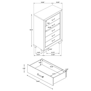 English Elm Warwick Twin Bedroom Set with Leatherette Upholstered Bed and Coordinated Storage Pieces B062S00752