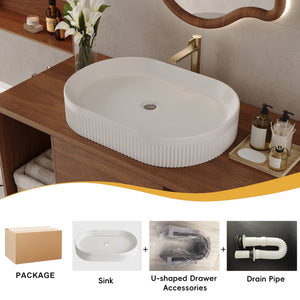 English Elm Modern Floating Bathroom Vanity With Oval Sink & Soft-Close Drawers - Stylish Storage Solution! W3136S00022