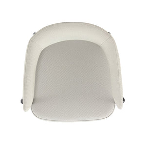 English Elm Belle Metal Upholstered Dining Chair with Foam Seat, Curved Backrest, Stitched Leatherette Comfort Oatmeal B365P397766