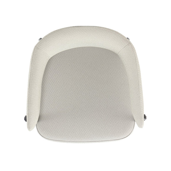 English Elm Belle Metal Upholstered Dining Chair with Foam Seat, Curved Backrest, Stitched Leatherette Comfort Oatmeal B365P397766