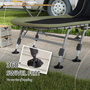 English Elm Outsunny Folding Camping Cot With Padded Cushions, 180° Recline, Heavy-Duty, Portable & Compact! W2225P200560-GIGA