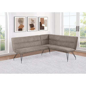 English Elm Ledger Upholstered L-shaped Bench Tufted Fabric Corner Dining Nook Seating Taupe B062P441113