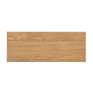 English Elm Jennifer Taylor Home - Capri Solid Red Oak Wood Bench 35.5" — Handcrafted Natural Brown Oak, Mid-Century Tapered Legs, Slim Profile Seating B2719P395571