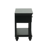 English Elm Lyndon Nightstand With One Drawer and Shelf In Black Finish