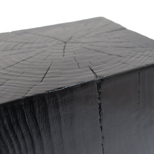 English Elm Christopher Knight Home® - Wood-Look Square-Column End Table, 18" H - Rustic Distressed Finish, Indoor/Outdoor Versatility, Black N770P291199B