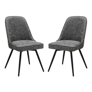 OSP Home Furnishings Penton Swivel Chair  - Set of 2 Charcoal