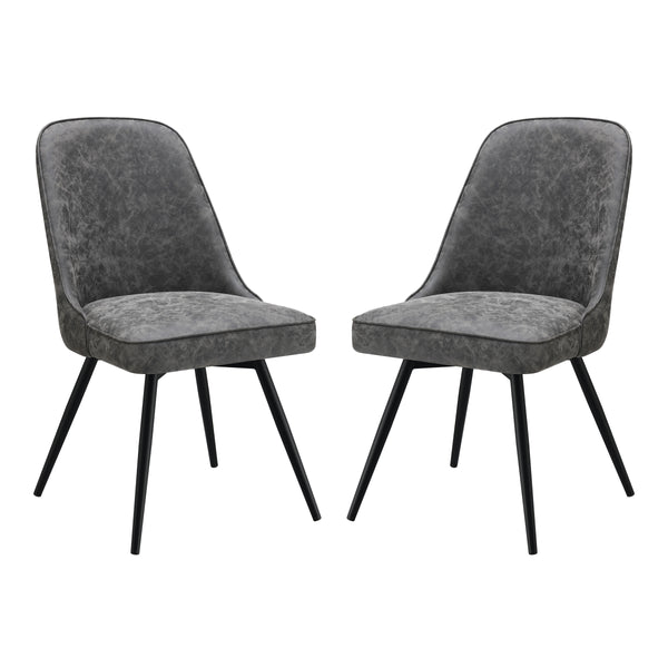 OSP Home Furnishings Penton Swivel Chair  - Set of 2 Charcoal