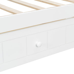 English Elm Twin Canopy Daybed with Pull Out Trundle Pinewood Frame for Kids or Guest Rooms N708P373435K