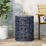 Christopher Knight Home® - Noble House - Castana Outdoor Lace Cut Side Table with Tile Top