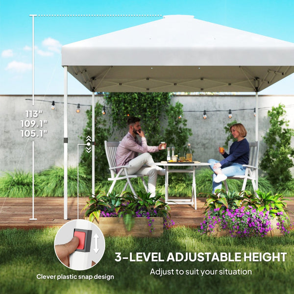 English Elm Outsunny 10x10 Pop up Canopy Uv50 Oxford Roof Adjustable Legs Wheeled Bag W2225P485603