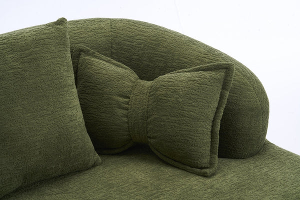 English Elm (old Sku W2231p392100) Chenille Sleeper Sofa Foldable Convertible Loveseat with Four Pillows Green W2231P466737