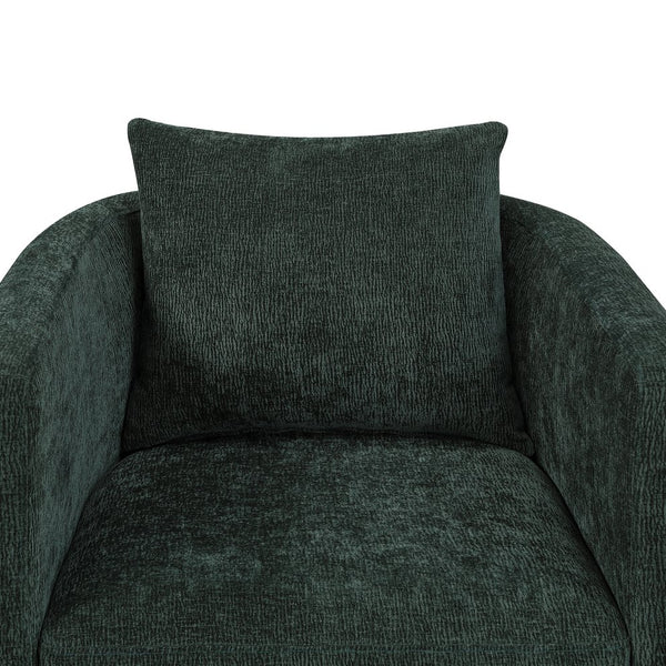 English Elm Sutton Kelly Green Swivel Barrel Chair — Ultra-Soft Performance Fabric, Reversible Cushions, 360° Comfort and Stain-Resistant Durability B050P322587