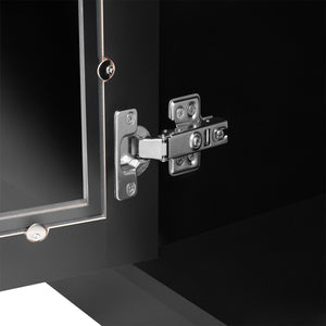 English Elm U-Can 95.5" W Wall Unit Entertainment Center with Bookshelves, Modern Farmhouse TV Console Organizer Black SJ000127AAB