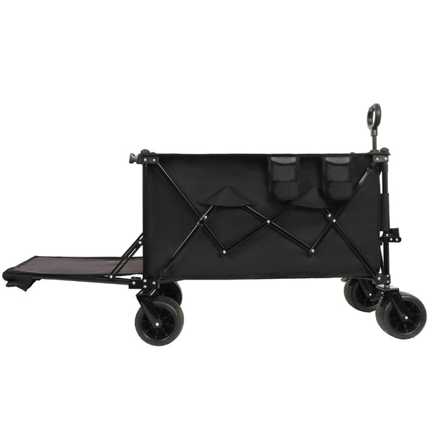 English Elm Foldable Heavy Duty Wagon Cart 480lb Capacity All-terrain Wheels Extendable Cargo Bed W2932P289382