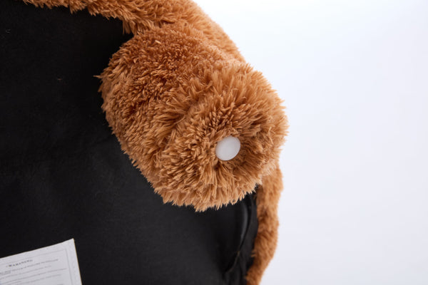 English Elm 063-Fur Plush Armless Accent Chair with 13" Thick Cushion, Curved Wingback & Solid Wood Legs for Cozy Reading Nooks khaki W527P308810