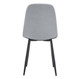 English Elm Comfortable Linen-Cotton Dining Chairs Set of Four with Curved Widened Cushions and Black Legs, Breathable Upholstery Light Gray 26.38 L x 23.43 W x 18.9 H W1512P409473