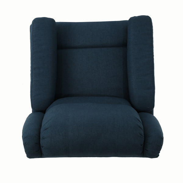 English Elm Christopher Knight Home® - GLIDER Plush Fabric Swivel Recliner with Smooth Gliding Motion, Contemporary Upholstered Comfort Navy Blue 61368.00