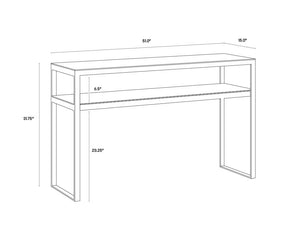 Sunpan Evert Modern Marble Console Table with Antique Brass Frame – Unique Italian Design for Elegance