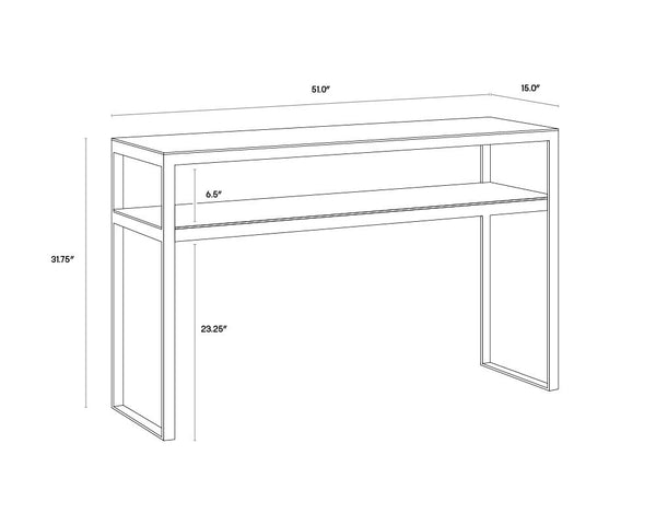 Sunpan Evert Modern Marble Console Table with Antique Brass Frame – Unique Italian Design for Elegance