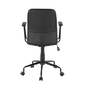 English Elm Office Chair with Faux Leather Upholstery Pneumatic Swivel Seat for Modern Workspaces Black B202P474194