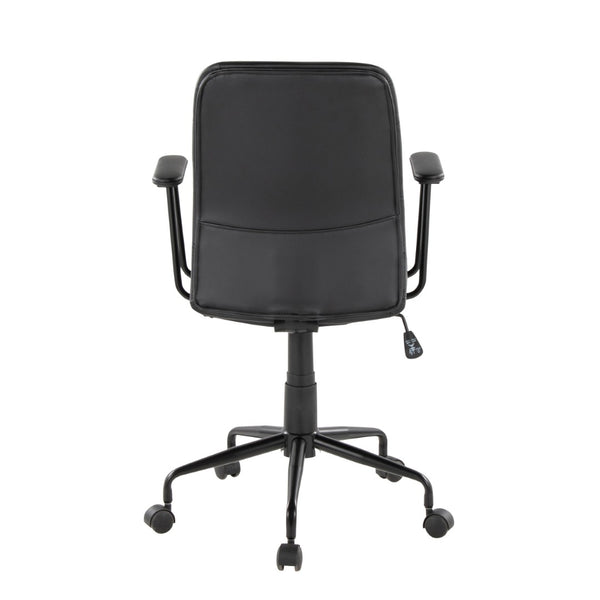 English Elm Office Chair with Faux Leather Upholstery Pneumatic Swivel Seat for Modern Workspaces Black B202P474194