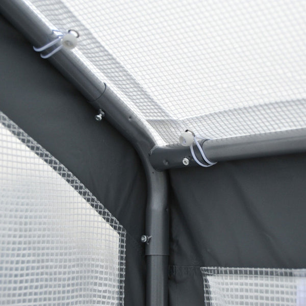 English Elm Outsunny 8' X 6' Walk-In Greenhouse With Roll-Up Windows & Zippered Doors For Year-Round Gardening W2225P175540-GIGA