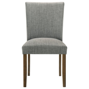 English Elm 2pc Modern Upholstered Dining Side Chairs with Curved Back, Foam Cushion Comfort, Wood Legs Finish Gray 38.19 L x 14.17 W x 20.86 H B011P363269