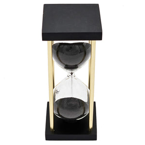 English Elm Set Of 2, Elegant Black Sand Hourglass Timers With Metal Frame - Perfect For Home Or Office Decor W2078P278695-GIGA