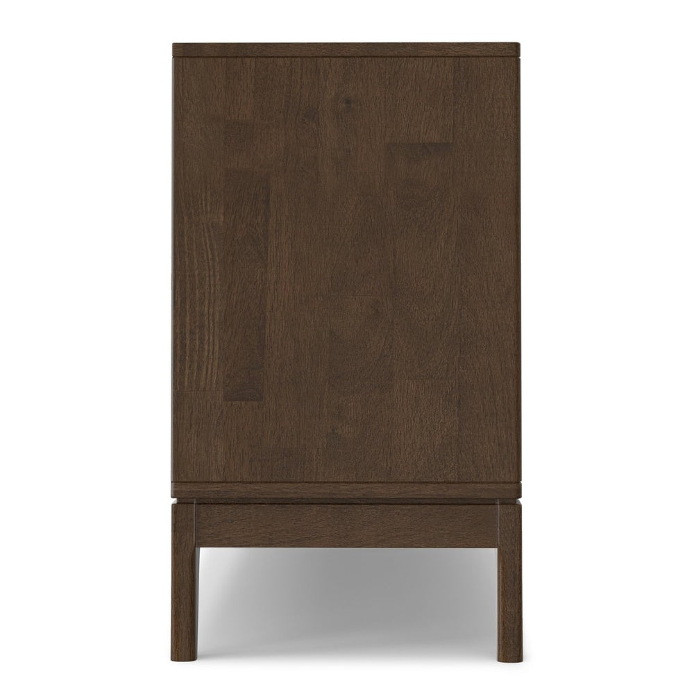 English Elm Harper Rubberwood Sideboard with 3 Drawers Mid Century Modern Walnut Storage Cabinet B136P439014