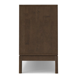 English Elm Harper Rubberwood Sideboard with 3 Drawers Mid Century Modern Walnut Storage Cabinet B136P439014