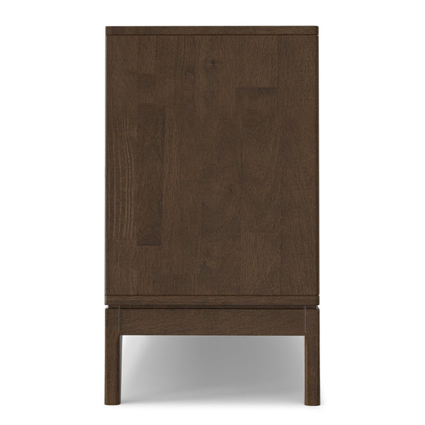 English Elm Harper Rubberwood Sideboard with 3 Drawers Mid Century Modern Walnut Storage Cabinet B136P439014