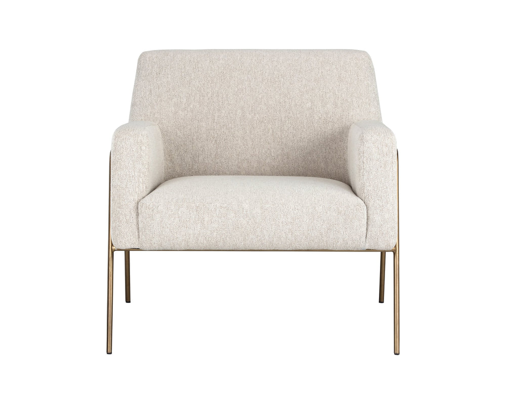 Sunpan Cybil Lounge Chair - Stylish Comfort with Modern Design and Antique Brass Legs for Your Space Dove Cream