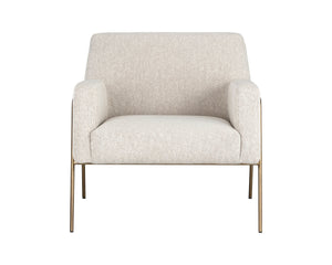 Sunpan Cybil Lounge Chair - Stylish Comfort with Modern Design and Antique Brass Legs for Your Space Dove Cream