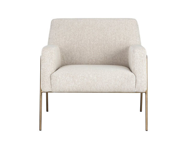 Sunpan Cybil Lounge Chair - Stylish Comfort with Modern Design and Antique Brass Legs for Your Space Dove Cream