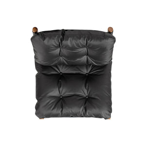 English Elm Jennifer Taylor Home - Oxford Mid-Century Accent Chair 26.5" Noir Black Leather Sling Seat, Top-Grain Cushion, Sturdy Frame B2719P290775
