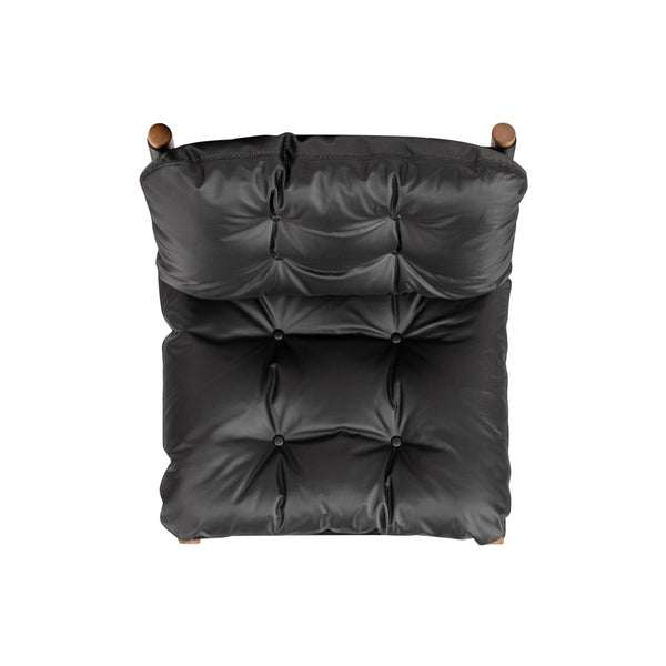 English Elm Jennifer Taylor Home - Oxford Mid-Century Accent Chair 26.5" Noir Black Leather Sling Seat, Top-Grain Cushion, Sturdy Frame B2719P290775