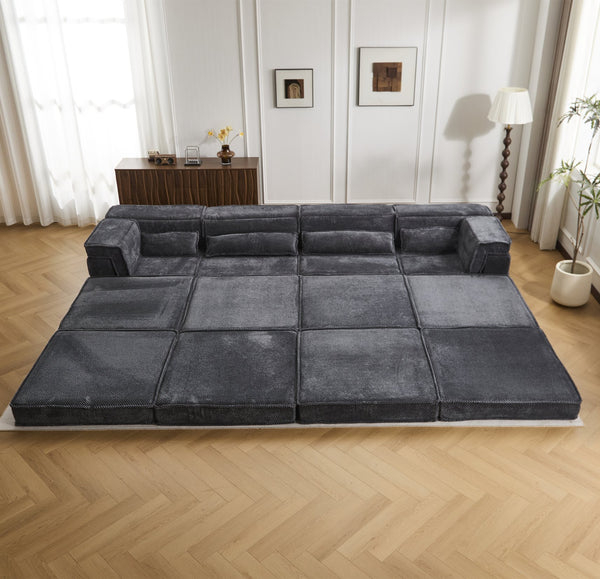 English Elm Compression Modular Sofa Bed - Oversized 4-Seater, No Assembly, Adaptable Designs For Any Space W3723S00041