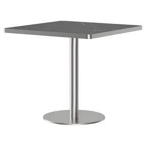 English Elm Square Bistro Pedestal Table Faux Marble Top Tulip Base for Small Dining Spaces W3316P421497